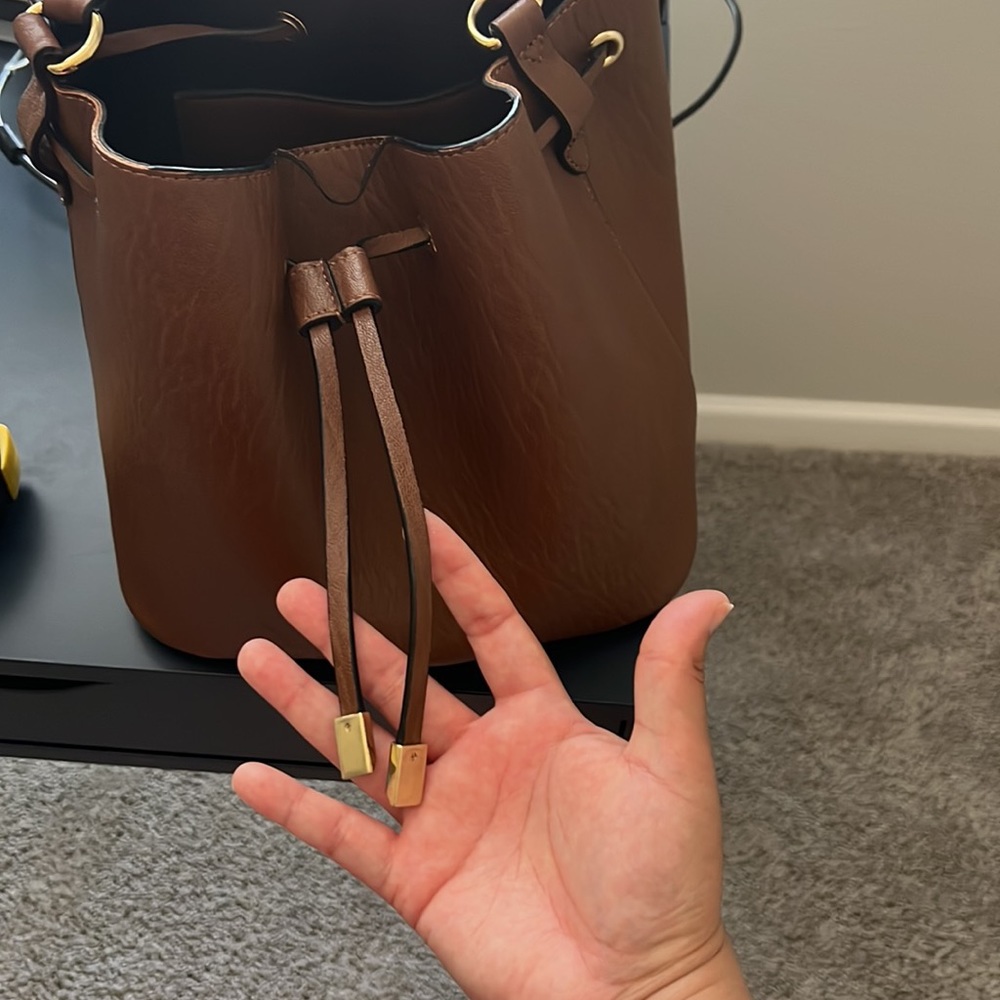 Calvin Klein Brown Faux Leather Bucket Bag - Picture 7 of 7
